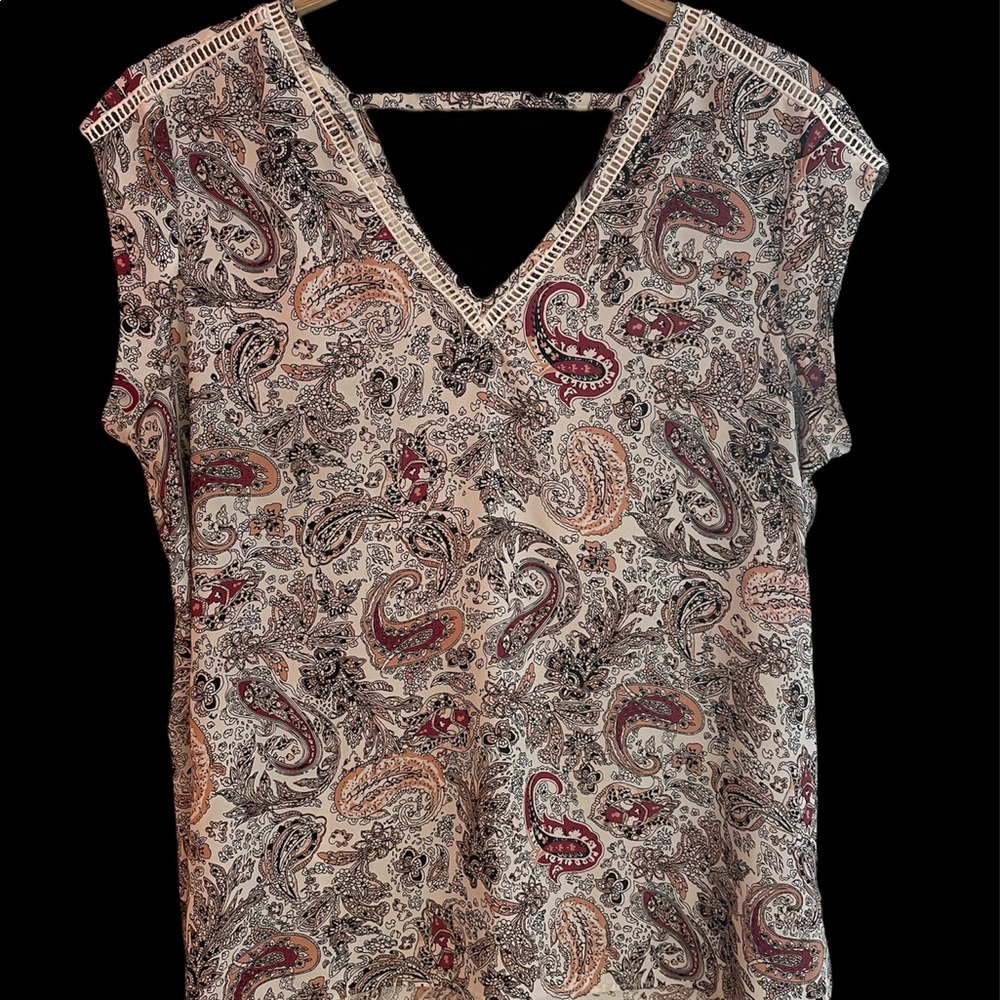 Dr2 Women's Large Blouse Work School Paisley